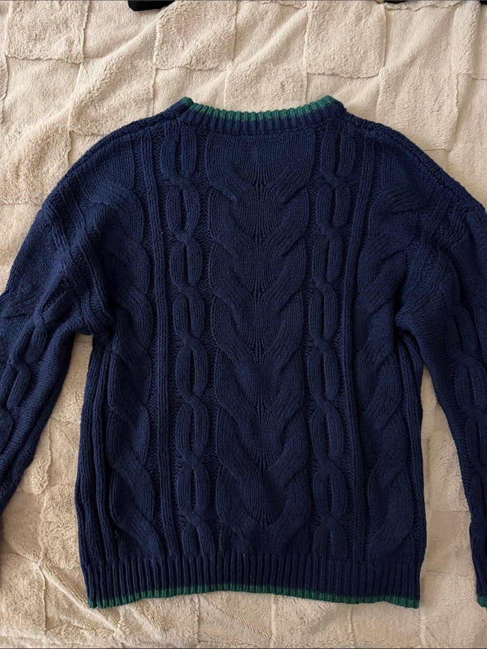 Color Block Chunky Cable Knit Pullover Sweaters - Picture 6 of 7